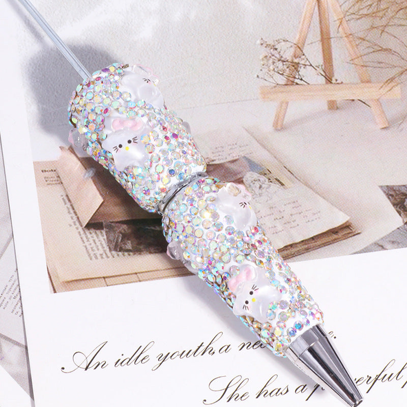 Wholesale beadable pens DIY Little Star Bow Diamond Pen Full Diamond Bead Pen